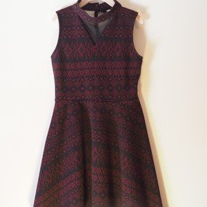 Nicki Lew Girls Size 7 Black & Burgundy Dress
